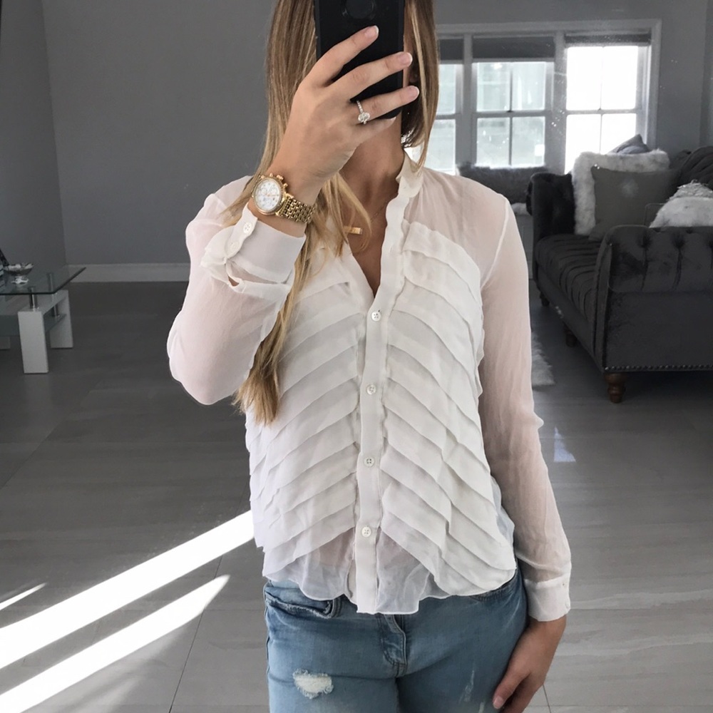 Ruffle button down